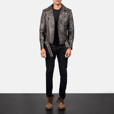Allaric Alley Black Leather Biker Jacket