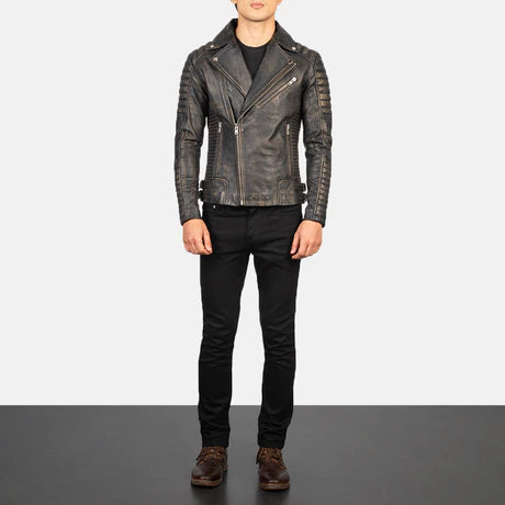 Armand Black Leather Biker Jacket