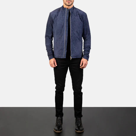 Charcoal Mocha Suede Biker Jacket