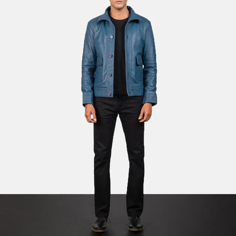 Columbus Brown Leather Bomber Jacket