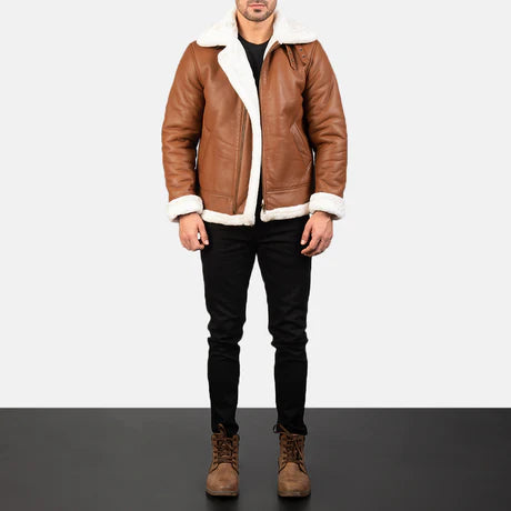 Francis B-3 Red Leather Bomber Jacket