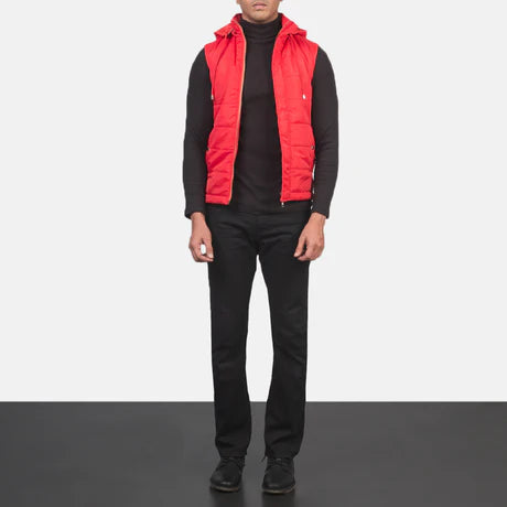 Fuston Blue Hooded Puffer Vest