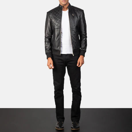 Moda Maroon Leather Bomber Jacket
