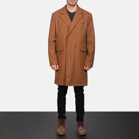 Claud Grey Wool Double Breasted Coat