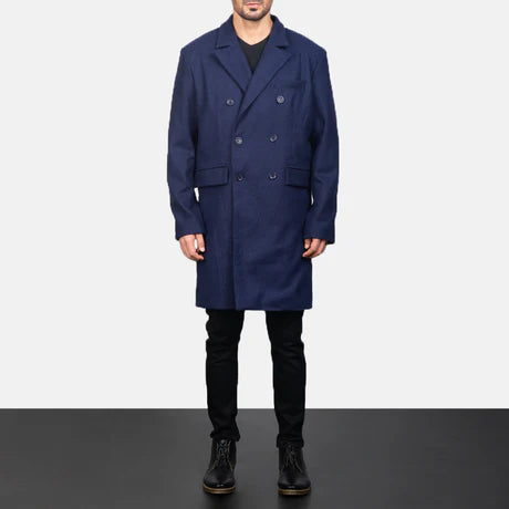 Claud Grey Wool Double Breasted Coat