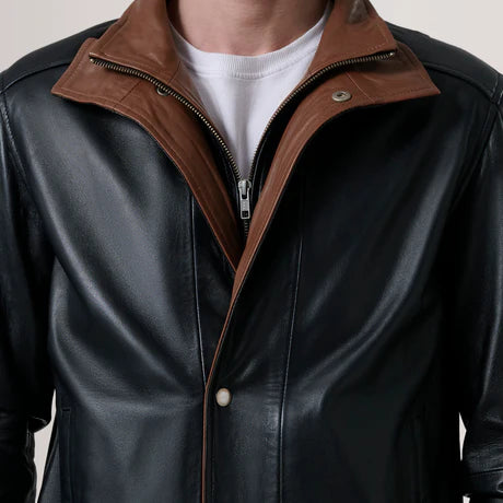 Alfred Brown Leather Bomber Jacket
