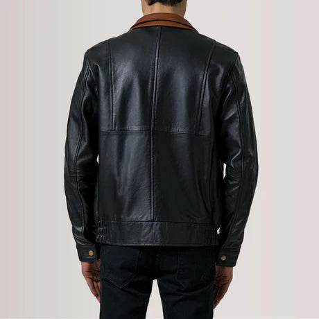 Alfred Brown Leather Bomber Jacket