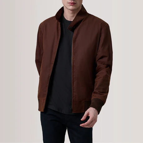 Morrison Olive Canvas Bomber Jacket