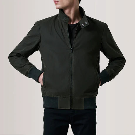 Morrison Olive Canvas Bomber Jacket