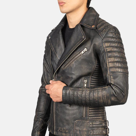 Armand Black Leather Biker Jacket
