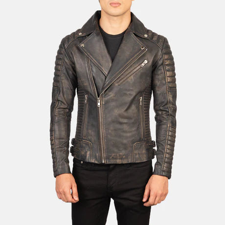 Armand Black Leather Biker Jacket