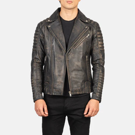 Armand Black Leather Biker Jacket
