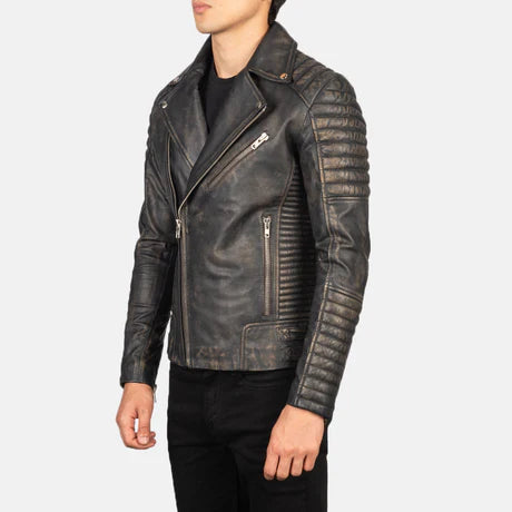Armand Black Leather Biker Jacket