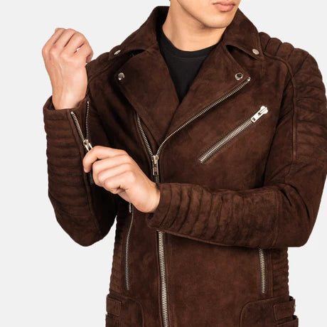 Armand Green Suede Biker Jacket