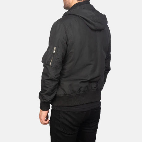 Hanklin Ma-1 Blue Hooded Bomber Jacket