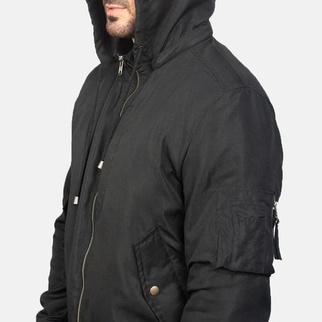 Hanklin Ma-1 Blue Hooded Bomber Jacket