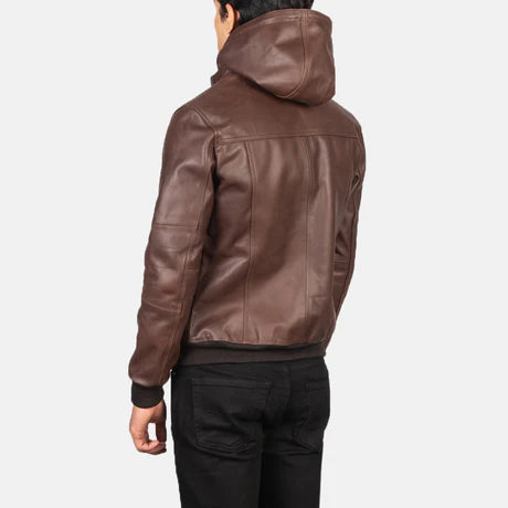 Bouncer Biz Black Leather Bomber Jacket