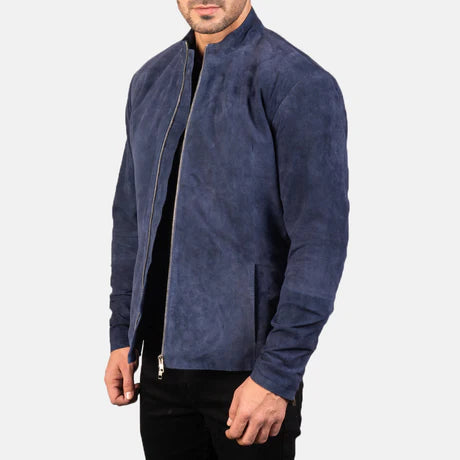 Charcoal Mocha Suede Biker Jacket