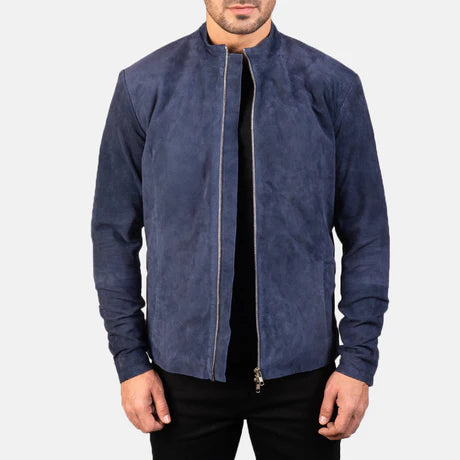 Charcoal Mocha Suede Biker Jacket