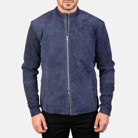 Charcoal Mocha Suede Biker Jacket
