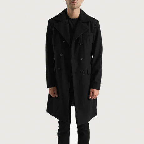 Claud Grey Wool Double Breasted Coat