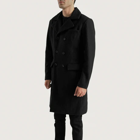Claud Grey Wool Double Breasted Coat
