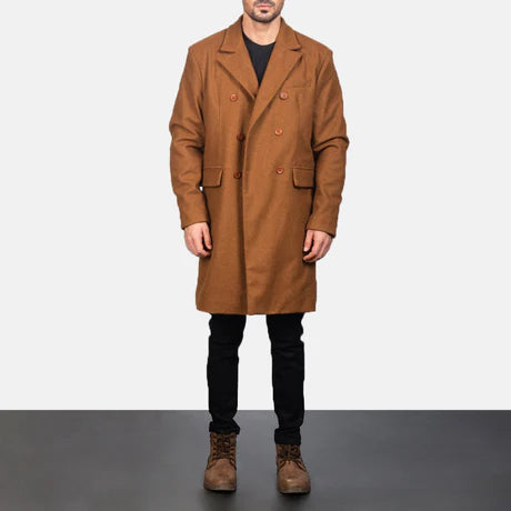 Claud Grey Wool Double Breasted Coat