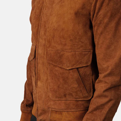 Coffmen Black A2 Leather Bomber Jacket