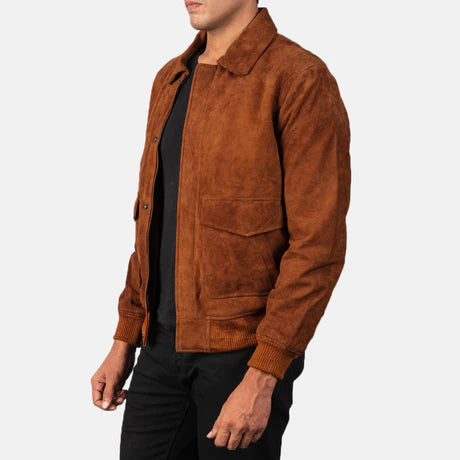 Coffmen Black A2 Leather Bomber Jacket