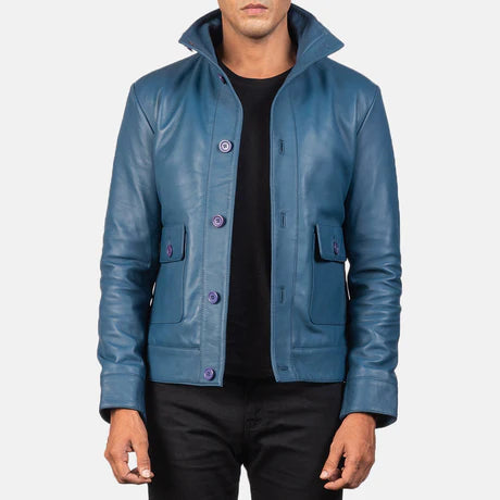 Columbus Brown Leather Bomber Jacket