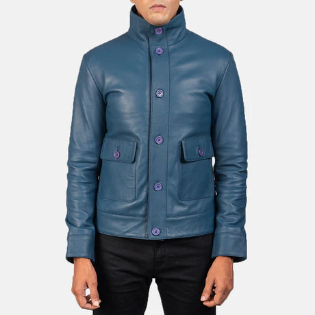Columbus Brown Leather Bomber Jacket
