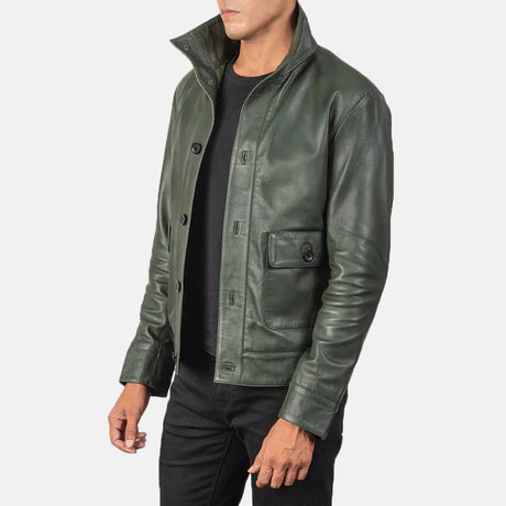 Columbus Brown Leather Bomber Jacket