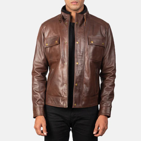 Darren Black Leather Biker Jacket