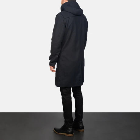Drake Grey Wool Hooded Duffle Coat