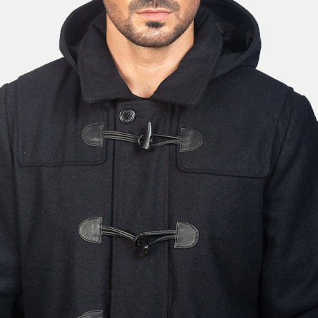 Drake Grey Wool Hooded Duffle Coat