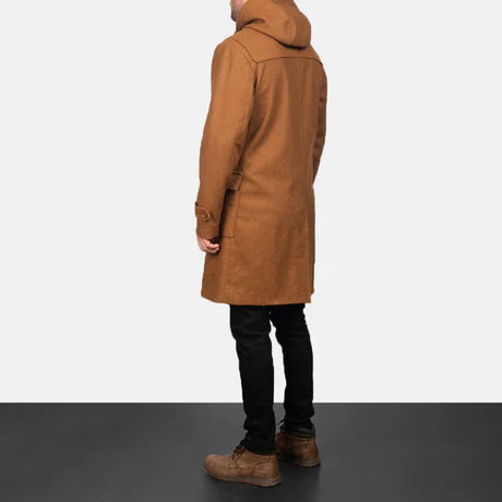 Drake Grey Wool Hooded Duffle Coat