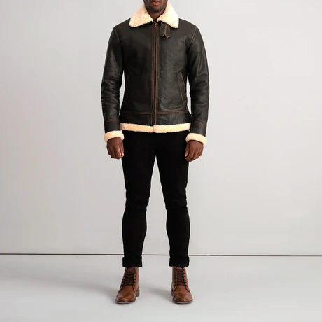 Francis B-3 Red Leather Bomber Jacket