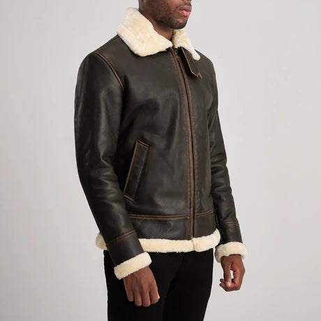 Francis B-3 Red Leather Bomber Jacket
