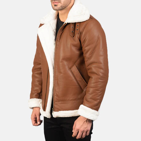 Francis B-3 Red Leather Bomber Jacket
