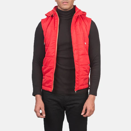 Fuston Blue Hooded Puffer Vest