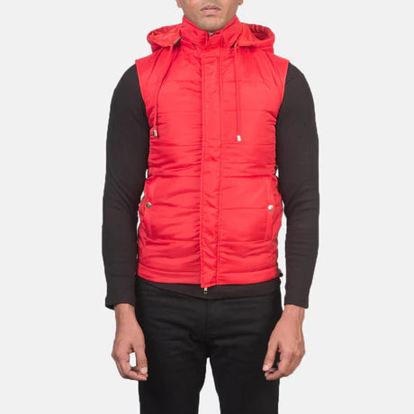 Fuston Blue Hooded Puffer Vest