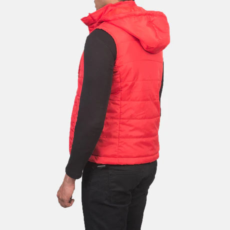 Fuston Blue Hooded Puffer Vest