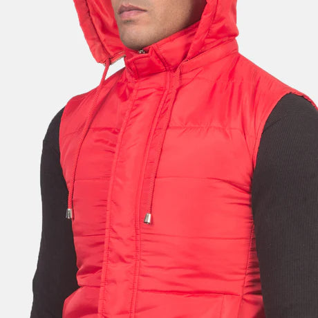 Fuston Blue Hooded Puffer Vest