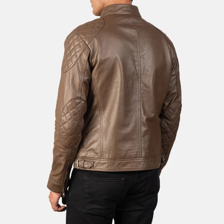 Gatsby Blue Leather Biker Jacket