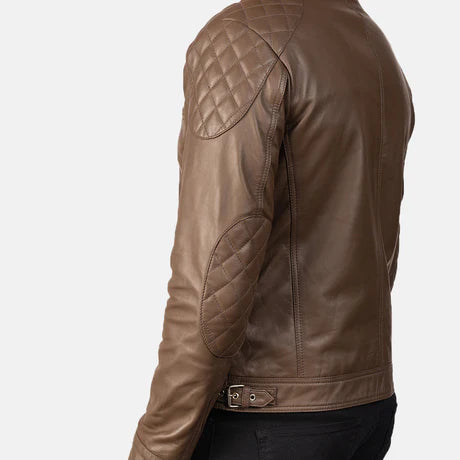 Gatsby Blue Leather Biker Jacket