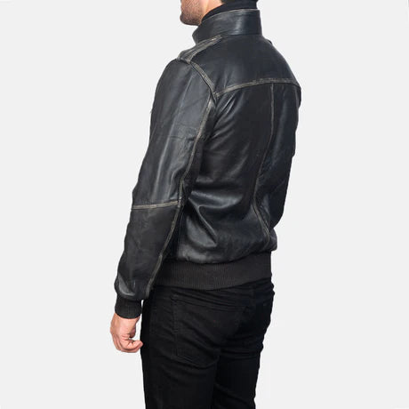 Glen Street Brown Leather Bomber Jacket