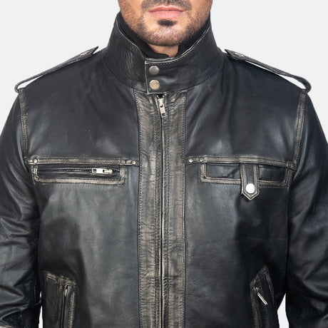 Glen Street Brown Leather Bomber Jacket