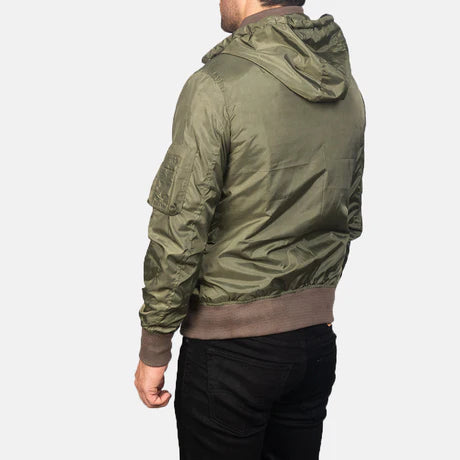 Hanklin Ma-1 Blue Hooded Bomber Jacket