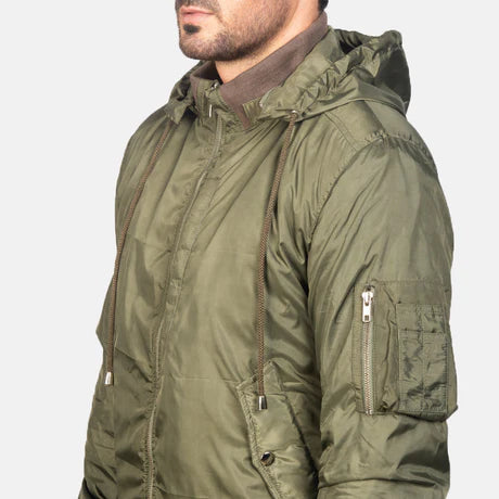 Hanklin Ma-1 Blue Hooded Bomber Jacket