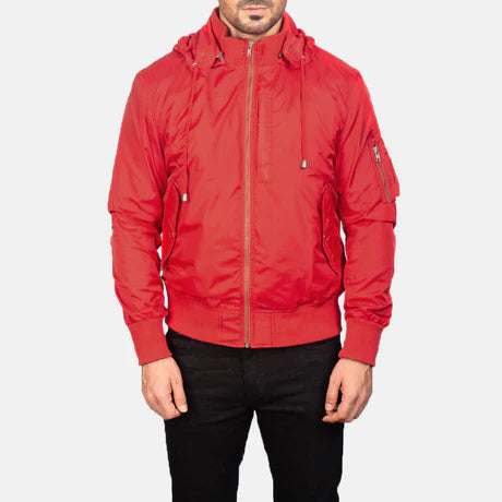 Hanklin Ma-1 Blue Hooded Bomber Jacket